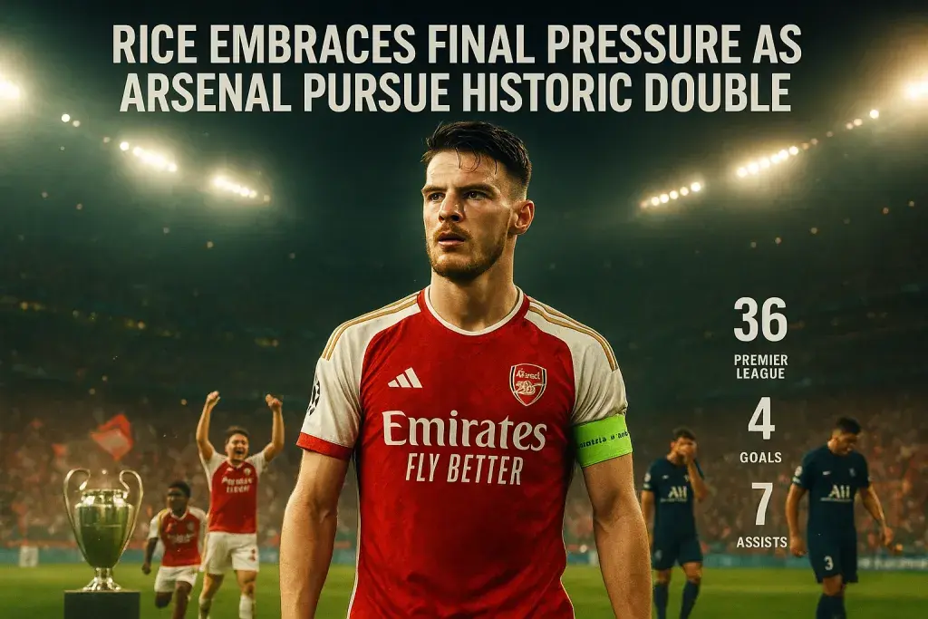 Rice Embraces Final Pressure as Arsenal Pursue Historic Double