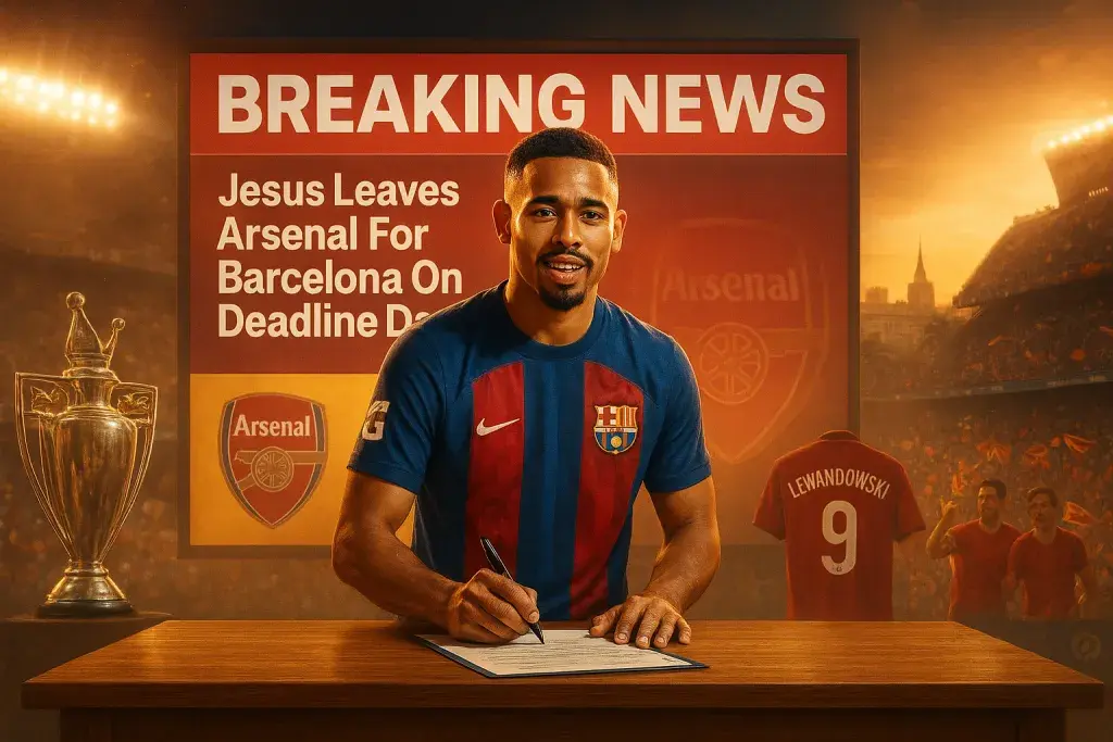 Jesus Leaves Arsenal For Barcelona On Deadline Day